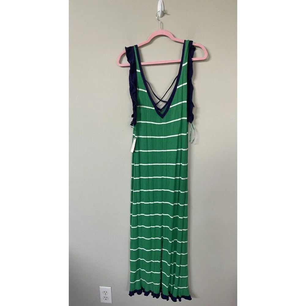 Anthropologie Daily Practice Sweater Dress Midi Green Stretch Preppy Sz L NWT - Picture 5 of 10